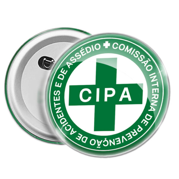 boton identificação cipa nr 5 pronta entrega verde