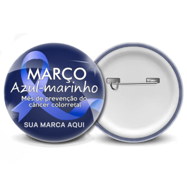 botons pronto março azul marinho | campanha de prevenção